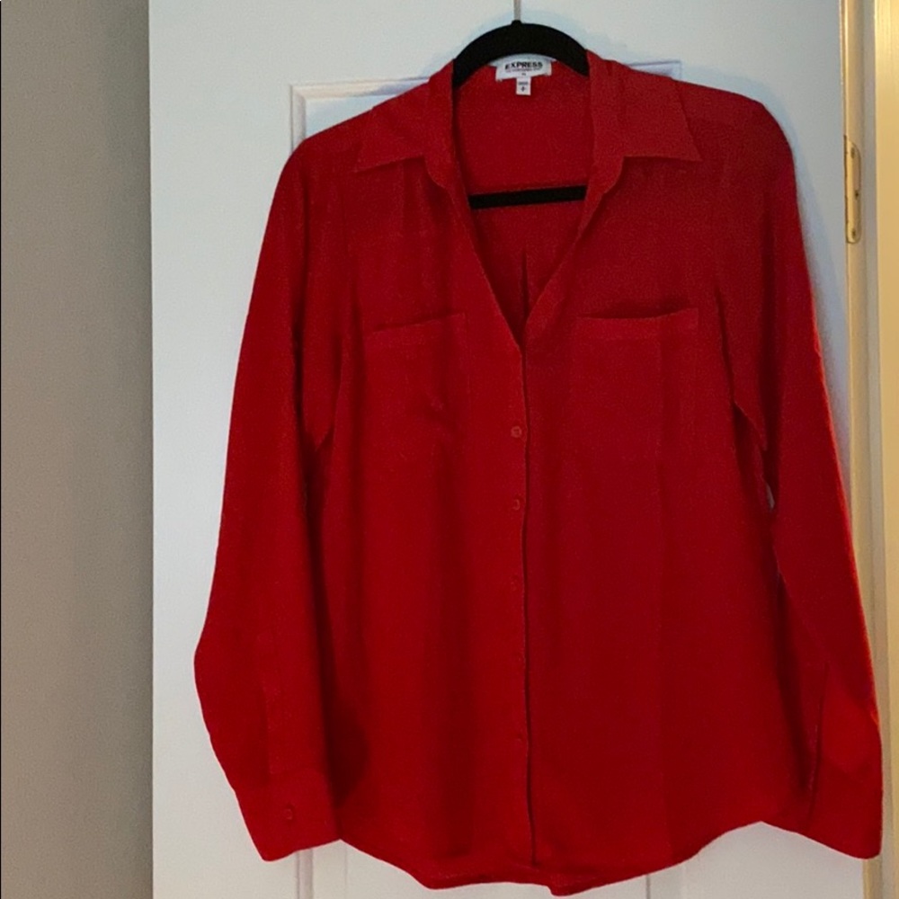 Red Button Blouse - The Portfolio Shirt - Express